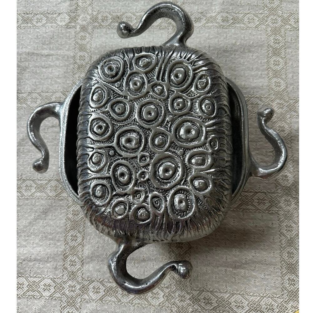 Vintage Don Drumm Square Covered Casserole Dish Aluminum Abstract 15x7”